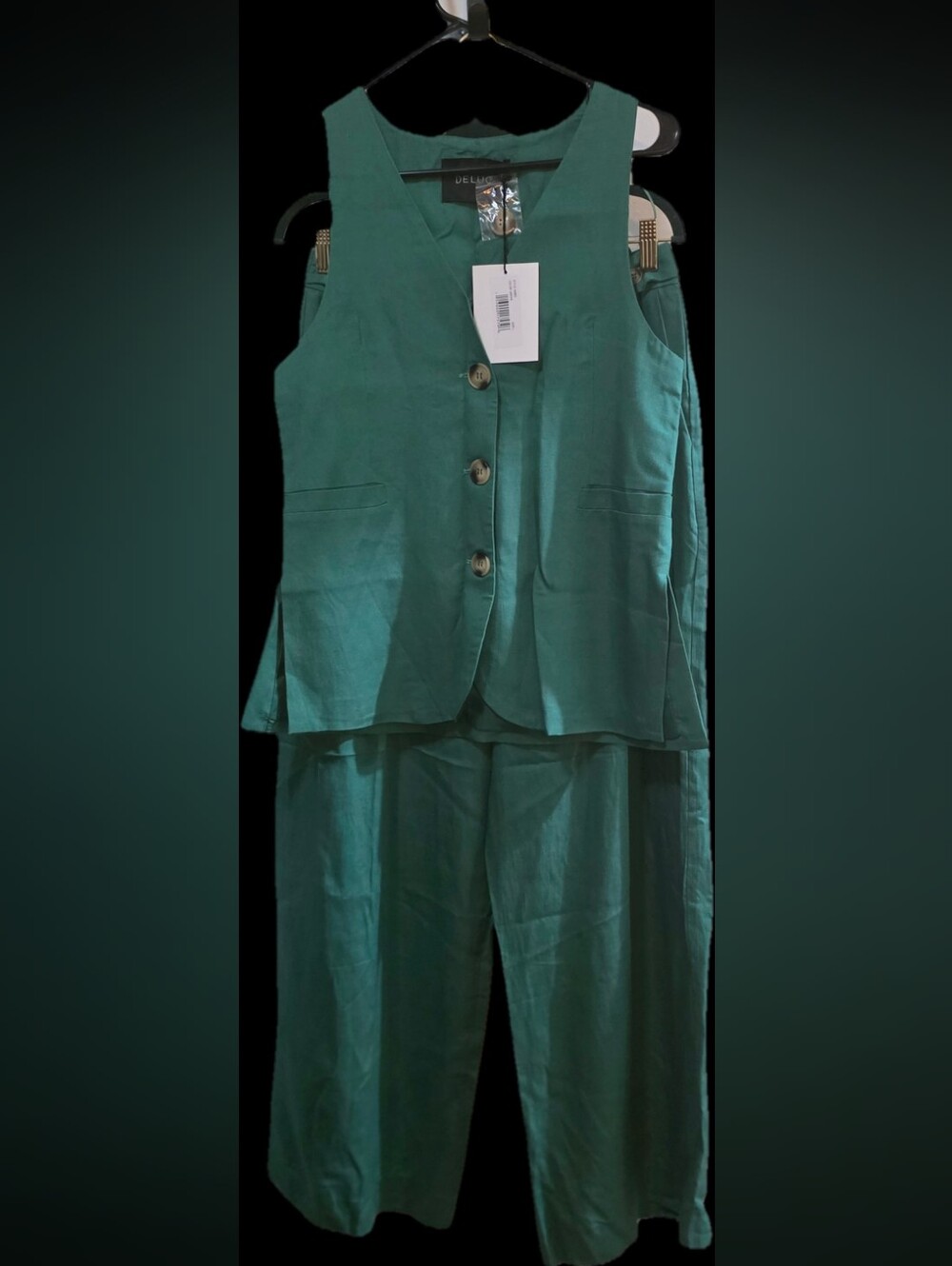 Deluc Sleeveless Vest and Wide-Leg Pants Set